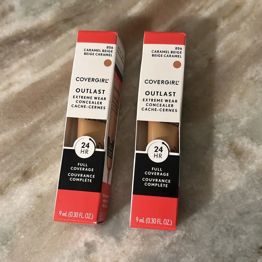 COVERGIRL 856 Outlast Extreme‎ Wear 24 HR Concealer Beige Caramel Bundle NEW NIB